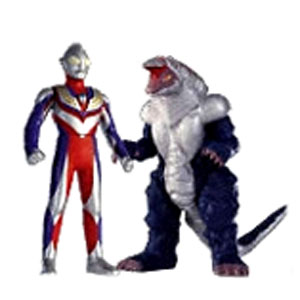 ウルトラマンティガ マルチタイプ, ほか プレイヒーローVS ウルトラマン対決セット メビウス最終決戦編 ウルトラマンティガ(マルチタイプ)VSゴルザ ソフビ